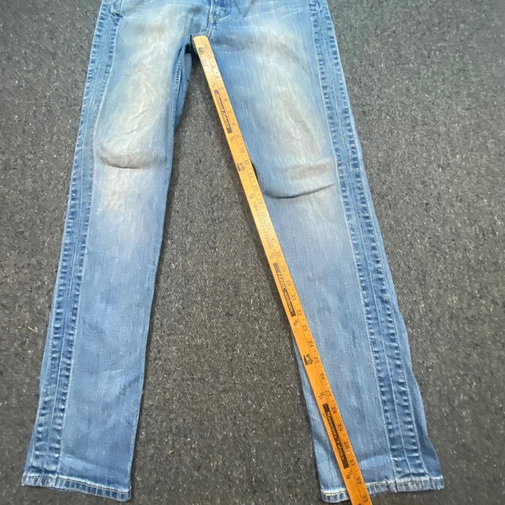 Levi Strauss Slim Straight Jeans Sz 34 Mens Blue Y2K Skater Side Seam Detail